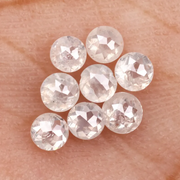 Round Rose Cut White Natural Earth Mined Diamond - Minimal Carbon