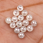 Round Rose Cut White Natural Earth Mined Diamond - Minimal Carbon