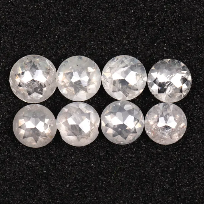Round Rose Cut White Natural Earth Mined Diamond - Minimal Carbon