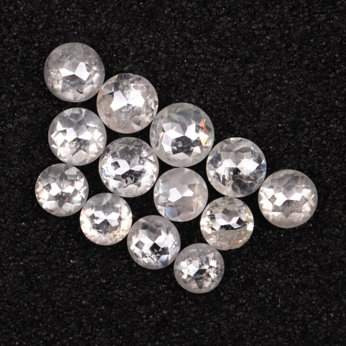 Round Rose Cut White Natural Earth Mined Diamond
