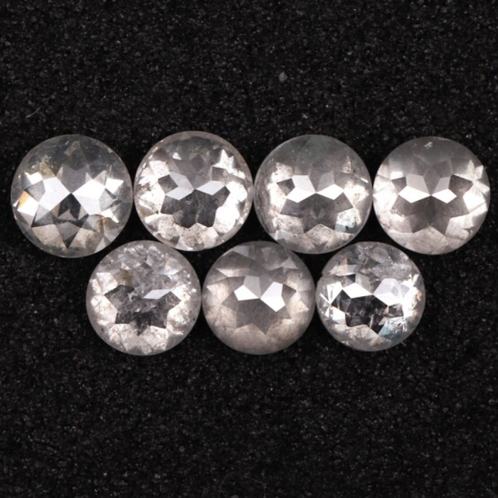 Round Rose Cut White Natural Earth Mined Diamond