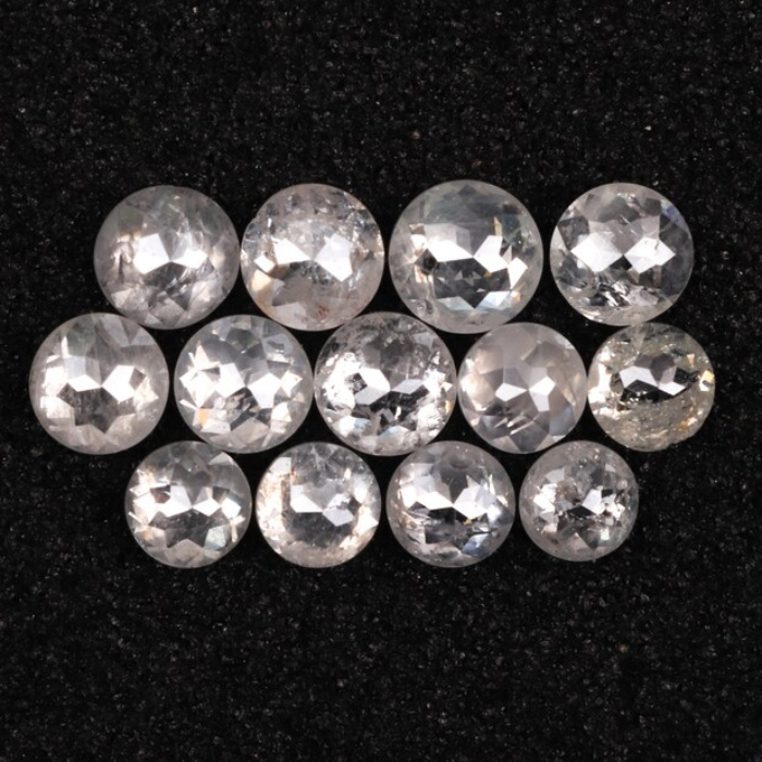 Round Rose Cut White Natural Earth Mined Diamond