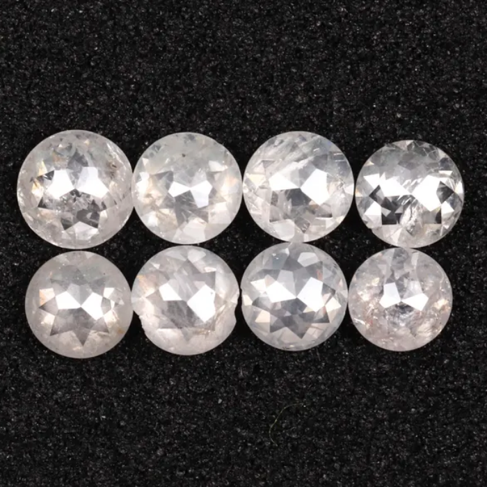 Round Rose Cut White Natural Earth Mined Diamond - Minimal Carbon