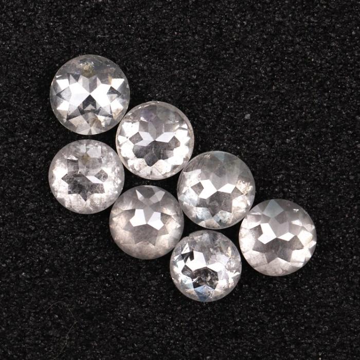 Round Rose Cut White Natural Earth Mined Diamond
