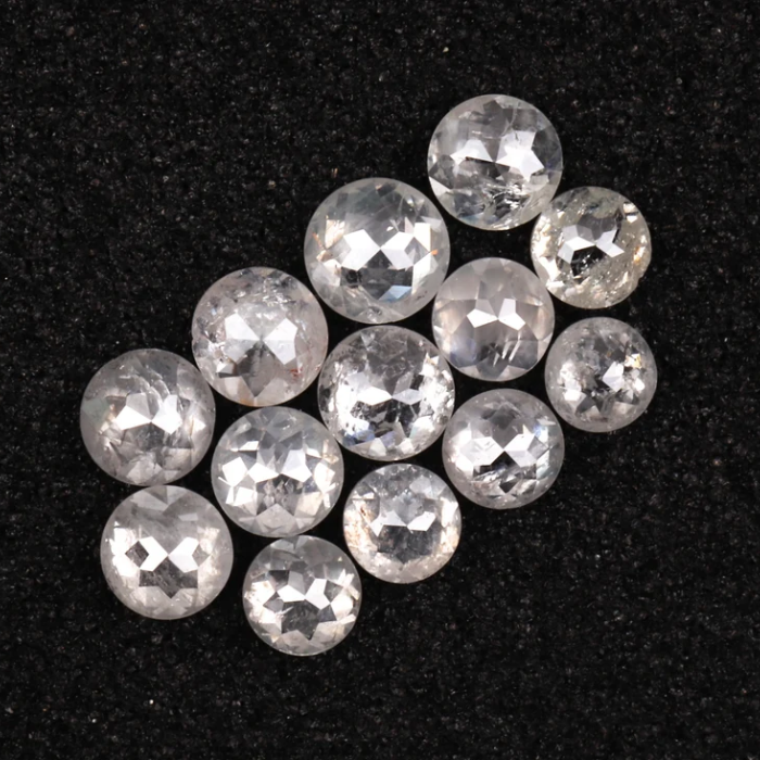 Round Rose Cut White Natural Earth Mined Diamond