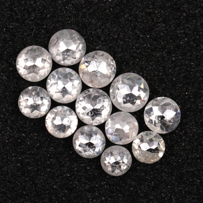 Round Rose Cut White Natural Earth Mined Diamond