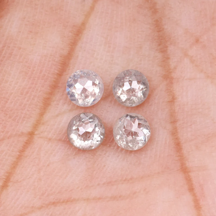 Round Rose Cut White Natural Loose Earth Mined Diamond