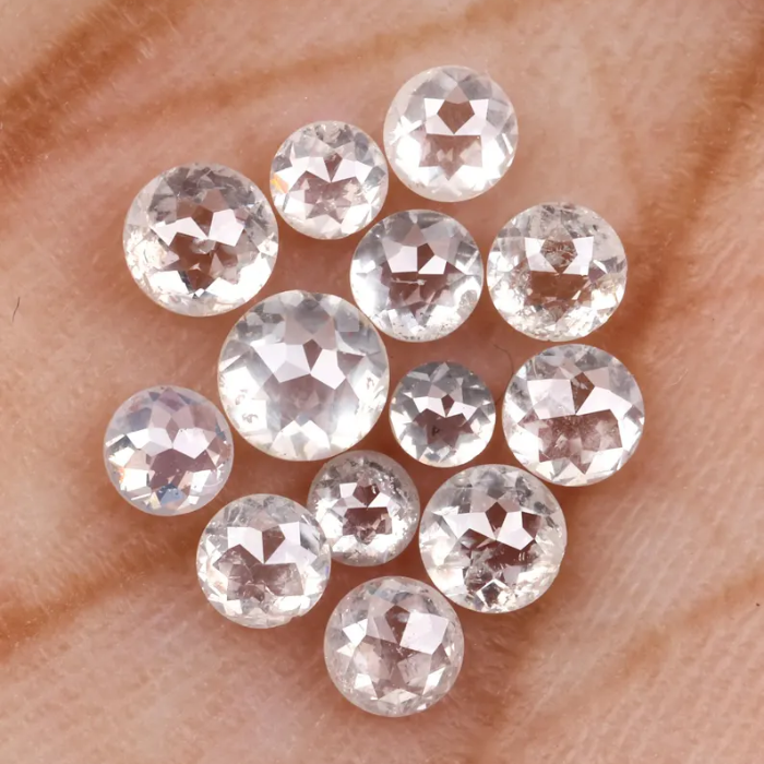 Round Rose Cut White Natural Loose Earth Mined Diamond