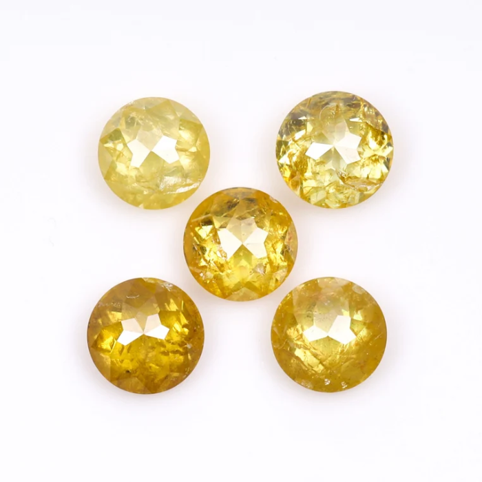 Round Rose Cut Yellow Natural Earth Mined Diamond - Minimal Carbon