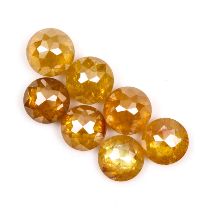 Round Rose Cut Yellow Natural Earth Mined Diamond