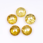 Round Rose Cut Yellow Natural Earth Mined Diamond - Minimal Carbon