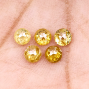 Round Rose Cut Yellow Natural Earth Mined Diamond - Minimal Carbon
