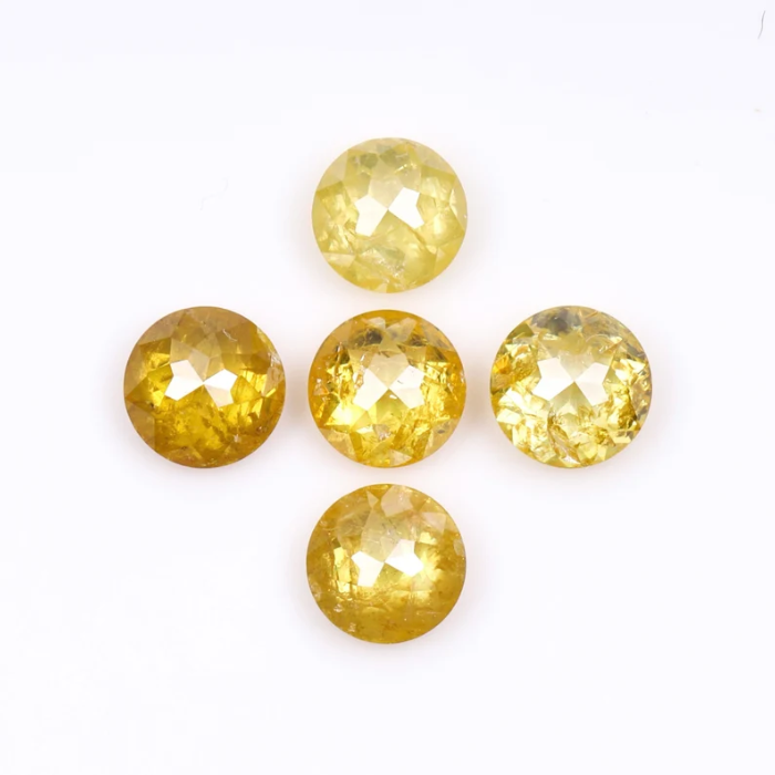 Round Rose Cut Yellow Natural Earth Mined Diamond - Minimal Carbon
