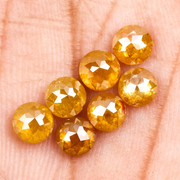 Round Rose Cut Yellow Natural Earth Mined Diamond