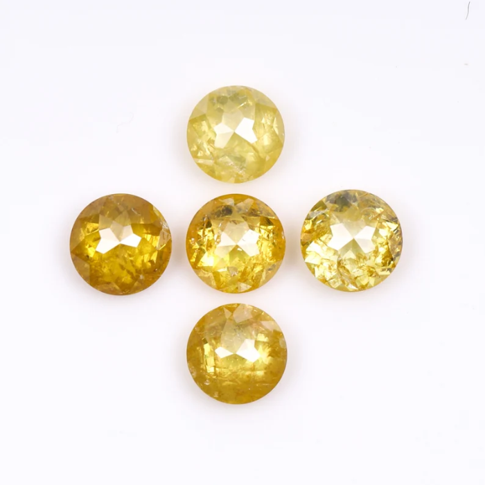 Round Rose Cut Yellow Natural Earth Mined Diamond - Minimal Carbon