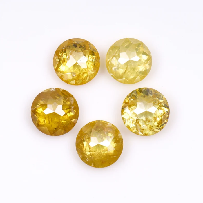 Round Rose Cut Yellow Natural Earth Mined Diamond - Minimal Carbon