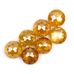 Round Rose Cut Yellow Natural Earth Mined Diamond