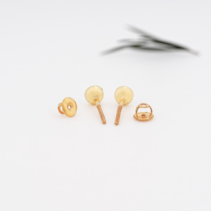 Round Rose Salt and Pepper Diamond Solitaire Bezel Earring