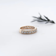 Round Salt And Pepper Diamond Half Eternity Band