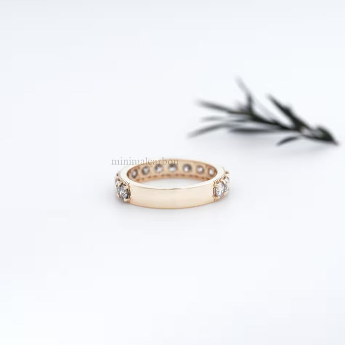 Round Salt And Pepper Diamond Half Eternity Band