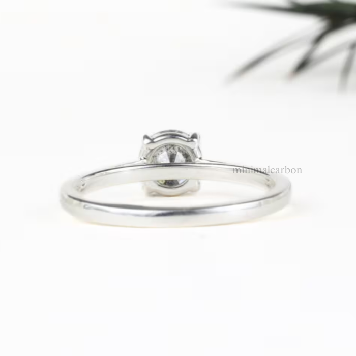Round Salt And Pepper Diamond Solitaire Ring