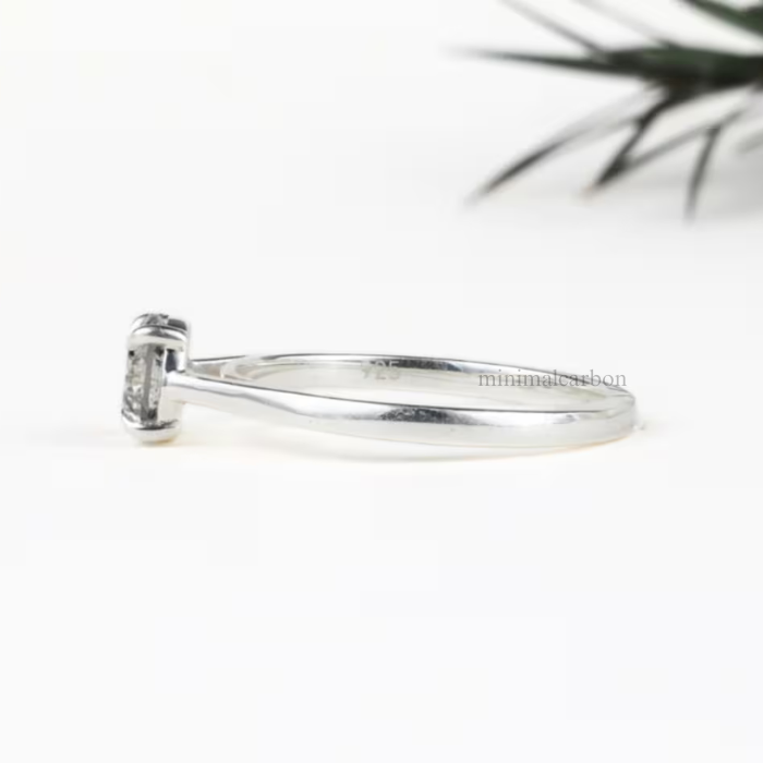 Round Salt And Pepper Diamond Solitaire Ring