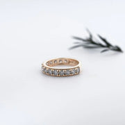 Round Salt & Pepper Diamond Half Eternity Wedding Band