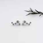 Round Salt and Pepper Bubble Diamond Earrings