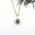 Round Salt and Pepper Diamond Solitaire Pendant