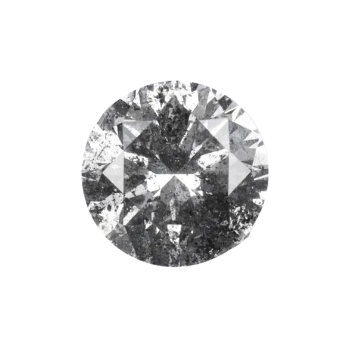 Round Brilliant Cut Loose Natural Salt And Pepper Diamond