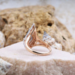 Load image into Gallery viewer, Kite Rutilated Quartz Engagement Ring Halo Ring
