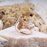 Kite Rutilated Quartz Engagement Ring Halo Ring