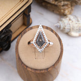 Kite Rutilated Quartz Engagement Ring Halo Ring