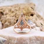 Load image into Gallery viewer, Kite Rutilated Quartz Engagement Ring Halo Ring
