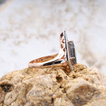 Load image into Gallery viewer, Kite Rutilated Quartz Engagement Ring Halo Ring
