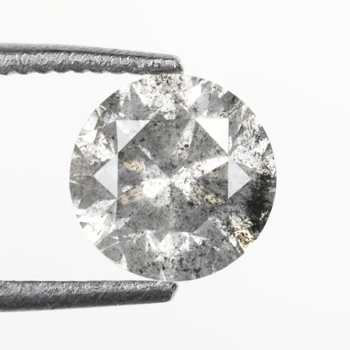 Round Brilliant Cut Salt And Pepper Natural Diamond
