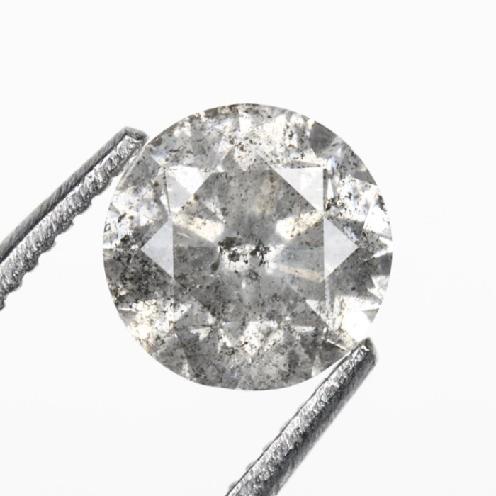 Round Brilliant Cut Natural Salt And Pepper Diamond