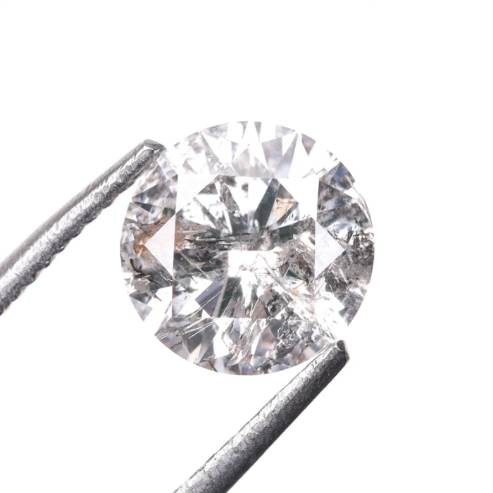 Round Brilliant Cut Salt And Pepper Natural Diamond