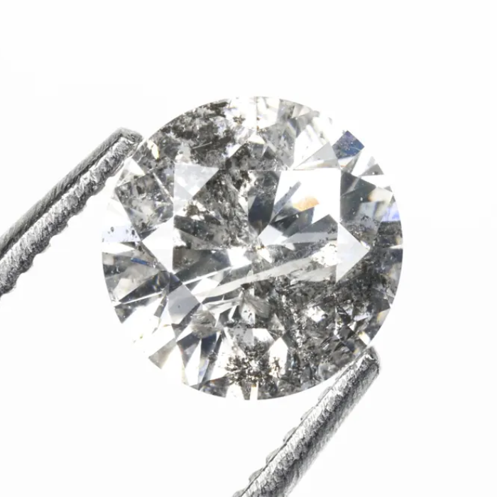 Round Brilliant Cut Natural Salt And Pepper Diamond