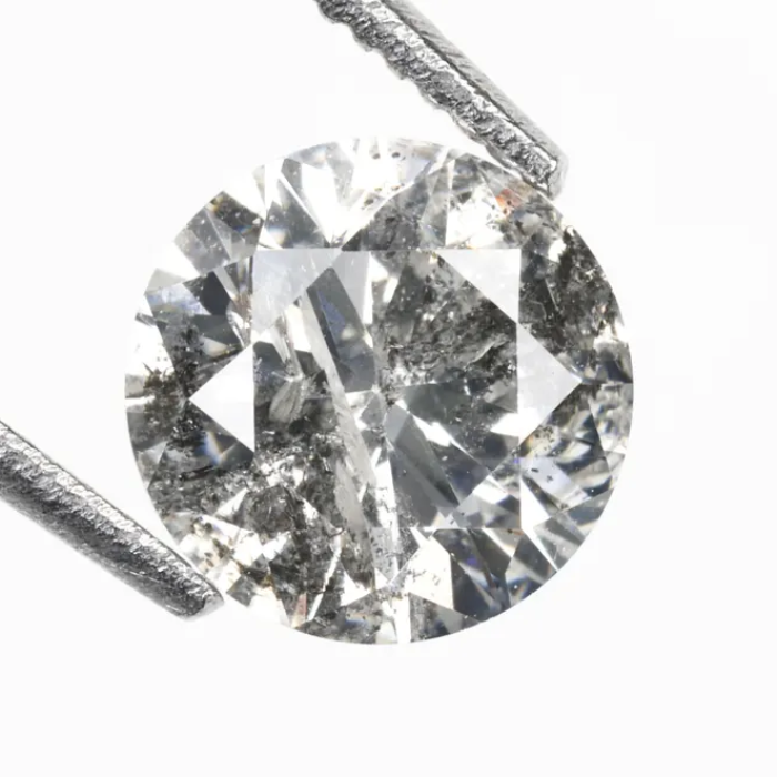 Round Brilliant Cut Natural Salt And Pepper Diamond