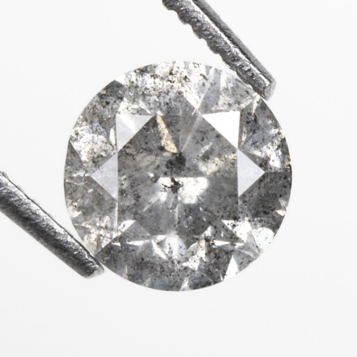 Round Brilliant Cut Natural Salt And Pepper Diamond
