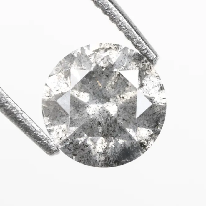 Round Brilliant Cut Salt And Pepper Natural Diamond