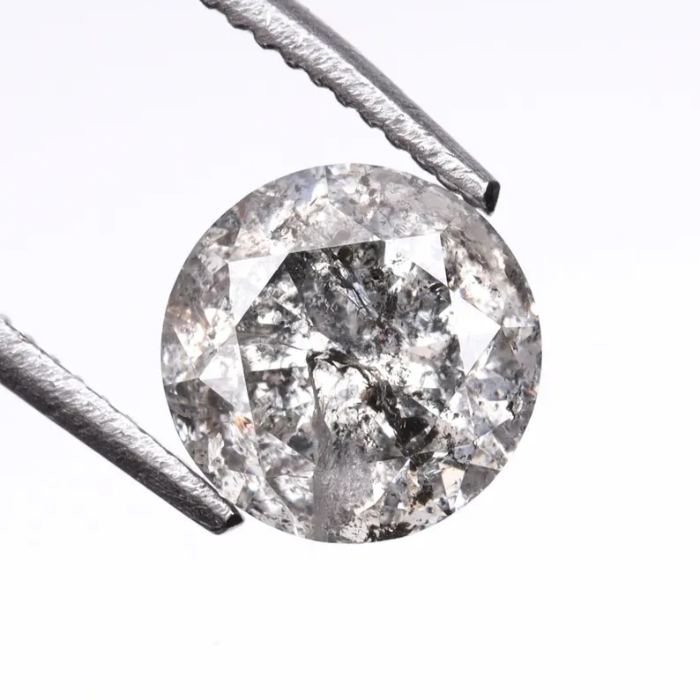 Round Brilliant Cut Salt And Pepper Natural Diamond