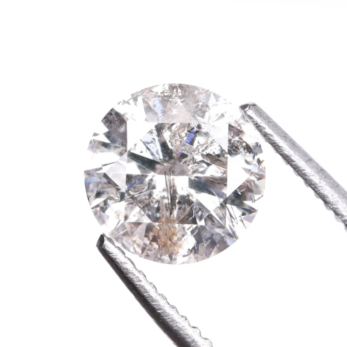 Round Brilliant Cut Salt And Pepper Natural Diamond