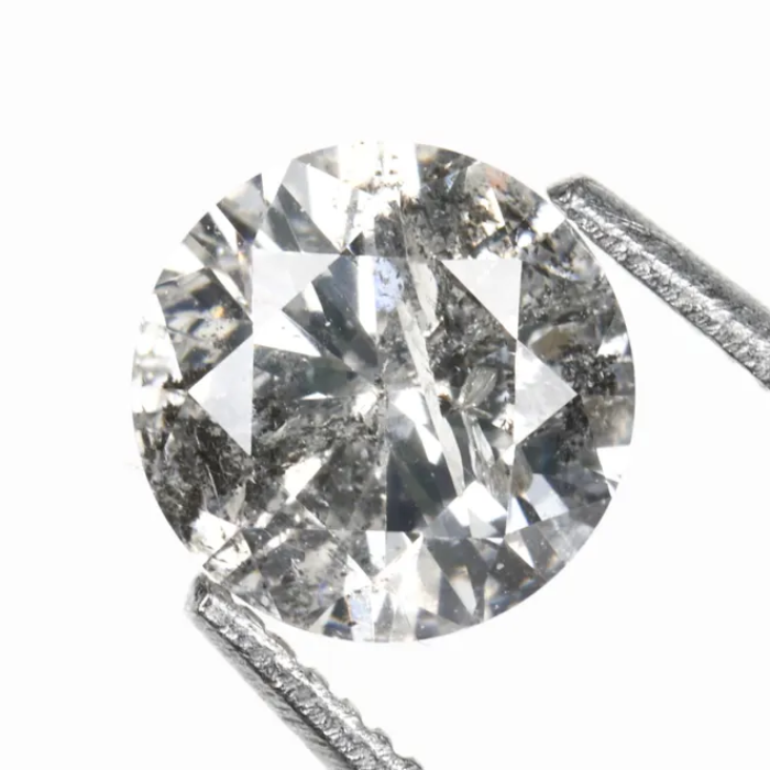 Round Brilliant Cut Natural Salt And Pepper Diamond