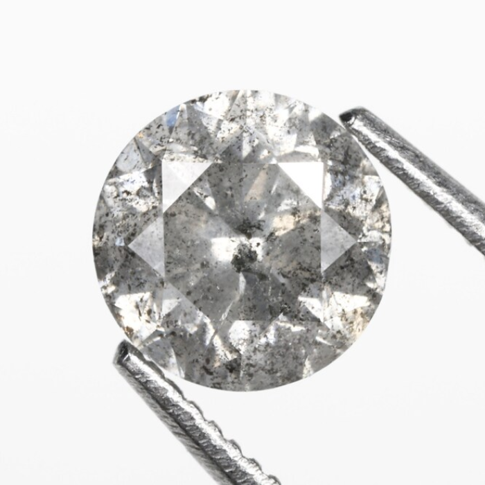 Round Brilliant Cut Natural Salt And Pepper Diamond