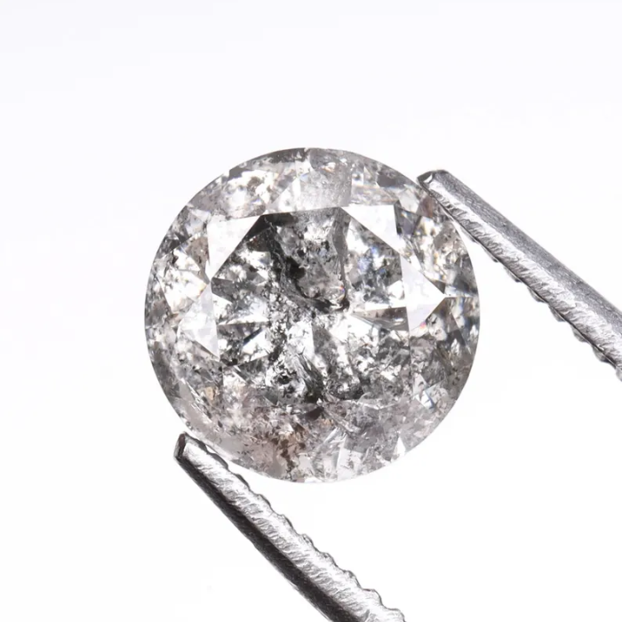 Round Brilliant Cut Salt And Pepper Natural Diamond