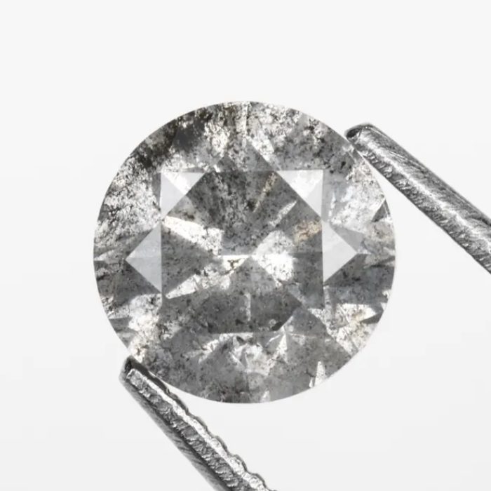 Round Brilliant Cut Salt And Pepper Natural Diamond
