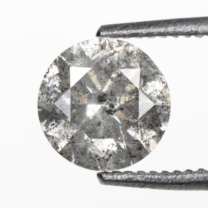 Round Brilliant Cut Natural Salt And Pepper Diamond