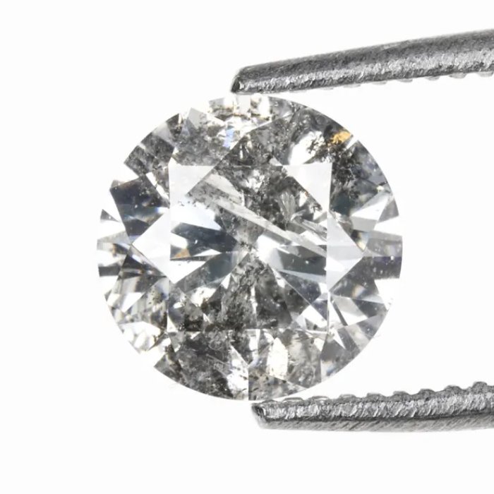 Round Brilliant Cut Natural Salt And Pepper Diamond